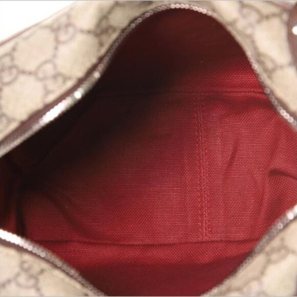 Gucci Trunk Shoulder Bag GG Coated Canvas with Studded Leather Brown - Picture 6 of 13